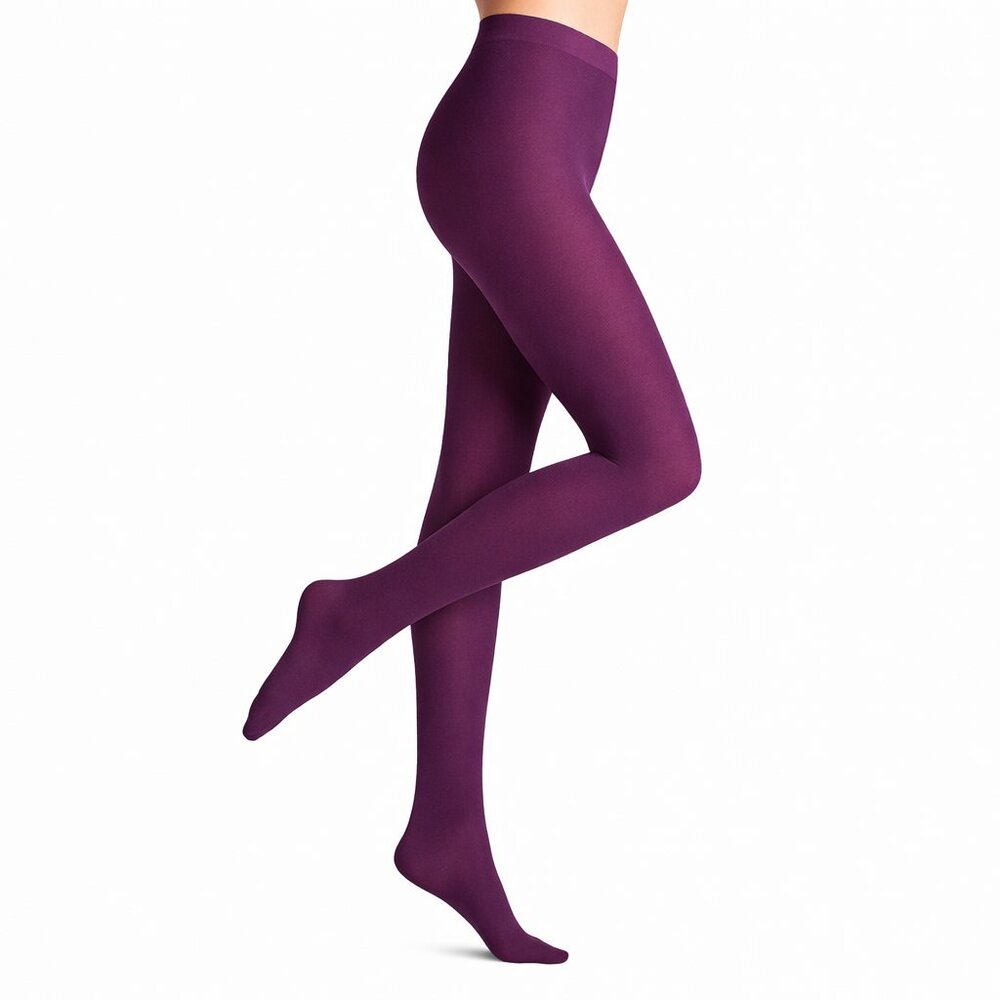 Women’s 50 Denier Footed Tights Dark Purple (Plum) Made in Italy | XS , L